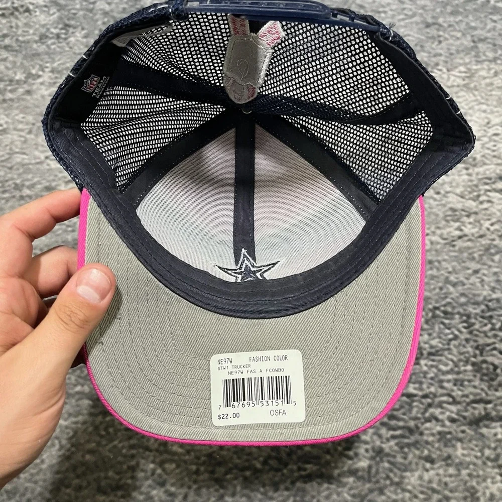 NWT Dallas Cowboys NFL Reebok Breast Cancer Awareness Trucker‎ Hat Snap Back